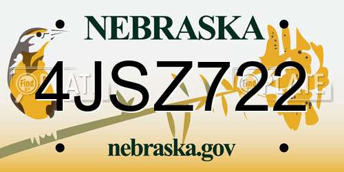 4JSZ722 Nebraska License Plate