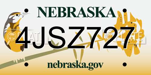 4JSZ727 Nebraska License Plate