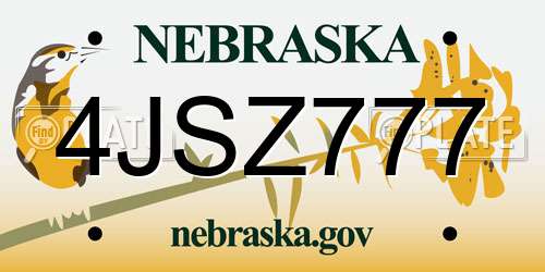 4JSZ777 Nebraska License Plate