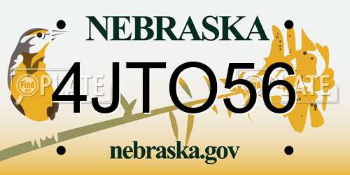 4JTO56 Nebraska License Plate