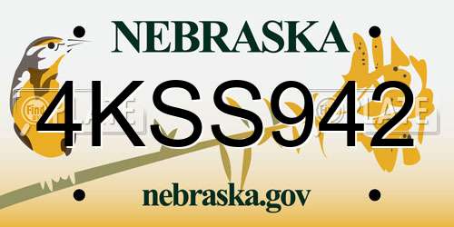 4KSS942 Nebraska License Plate