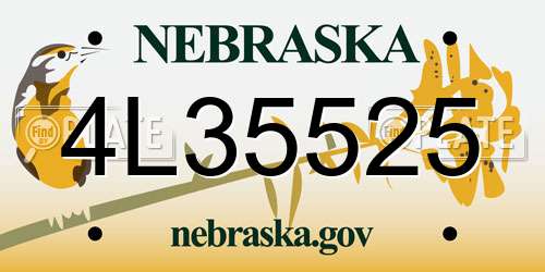 4L35525 Nebraska License Plate