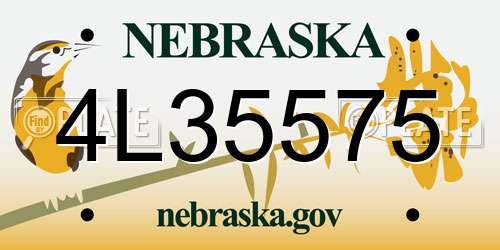 4L35575 Nebraska License Plate