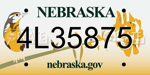 4L35875 Nebraska License Plate