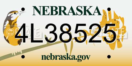 4L38525 Nebraska License Plate