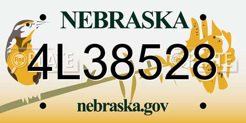 4L38528 Nebraska License Plate