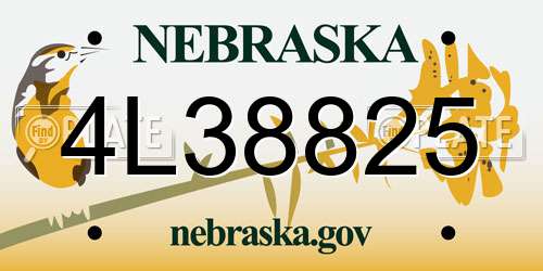 4L38825 Nebraska License Plate