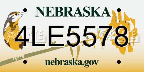 4LE5578 Nebraska License Plate
