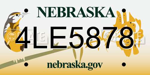 4LE5878 Nebraska License Plate