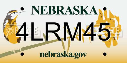 4LRM45 Nebraska License Plate