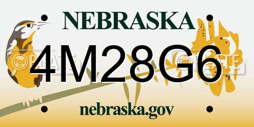 4M28G6 Nebraska License Plate