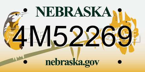 4M52269 Nebraska License Plate