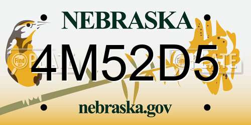 4M52D5 Nebraska License Plate