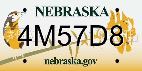 4M57D8 Nebraska License Plate