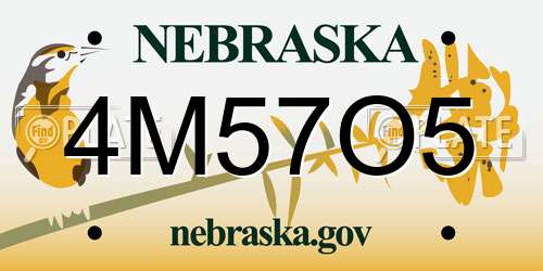 4M57O5 Nebraska License Plate