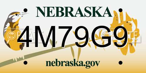 4M79G9 Nebraska License Plate
