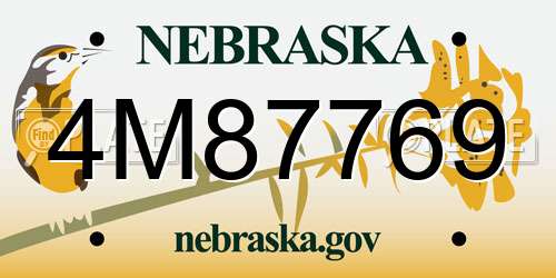 4M87769 Nebraska License Plate