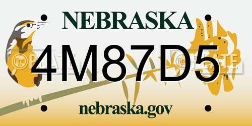 4M87D5 Nebraska License Plate