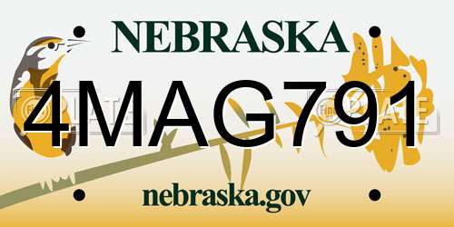 4MAG791 Nebraska License Plate