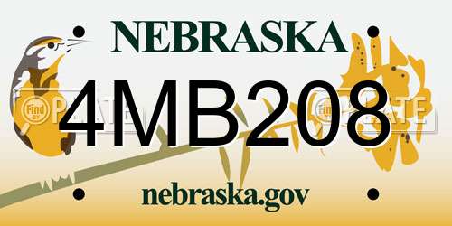 4MB208 Nebraska License Plate