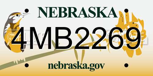 4MB2269 Nebraska License Plate