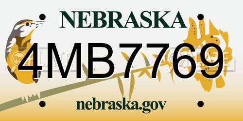 4MB7769 Nebraska License Plate