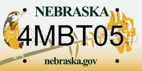 4MBT05 Nebraska License Plate