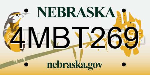 4MBT269 Nebraska License Plate