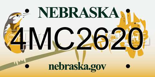 4MC2620 Nebraska License Plate