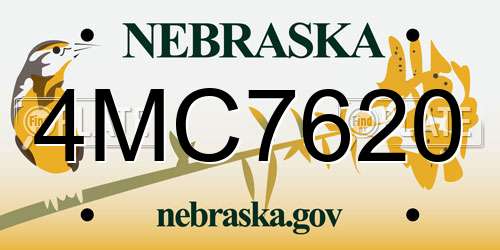 4MC7620 Nebraska License Plate