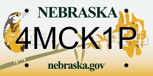 4MCK1P Nebraska License Plate