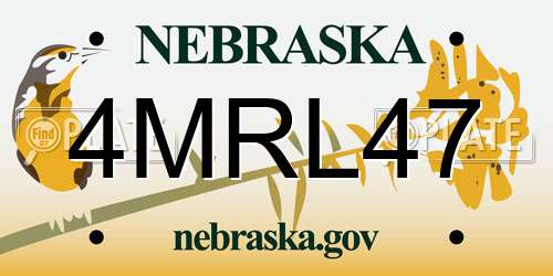 4MRL47 Nebraska License Plate