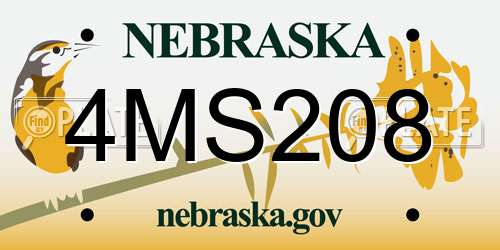 4MS208 Nebraska License Plate