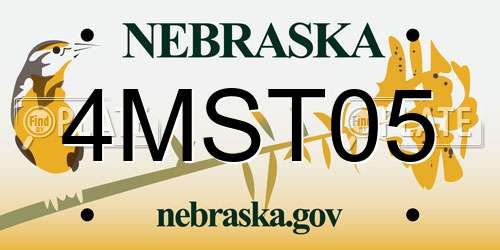 4MST05 Nebraska License Plate