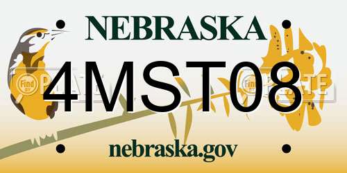 4MST08 Nebraska License Plate