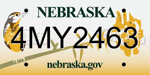 4MY2463 Nebraska License Plate