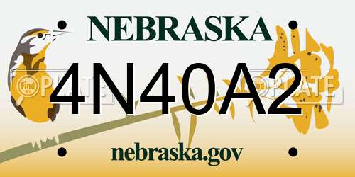4N40A2 Nebraska License Plate