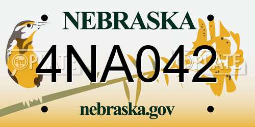 4NA042 Nebraska License Plate