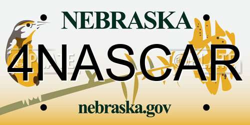4NASCAR Nebraska License Plate