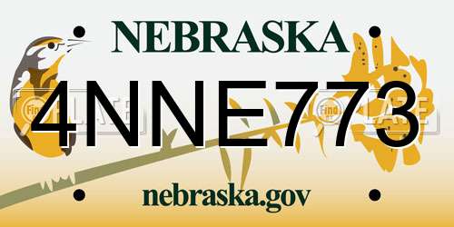 4NNE773 Nebraska License Plate