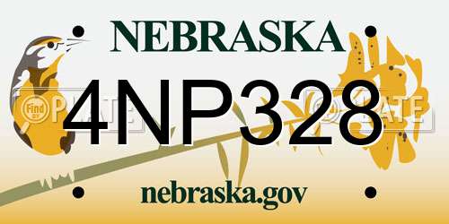 4NP328 Nebraska License Plate
