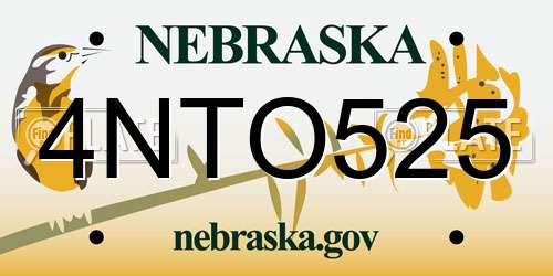 4NTO525 Nebraska License Plate