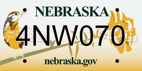 4NW070 Nebraska License Plate