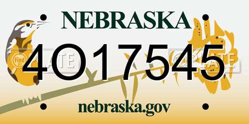 4O17545 Nebraska License Plate