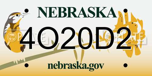 4O20D2 Nebraska License Plate