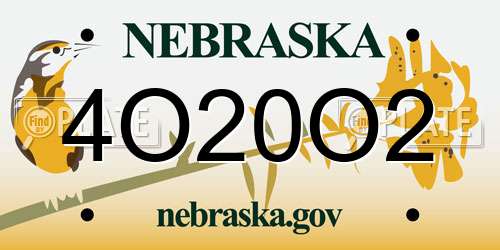 4O20O2 Nebraska License Plate