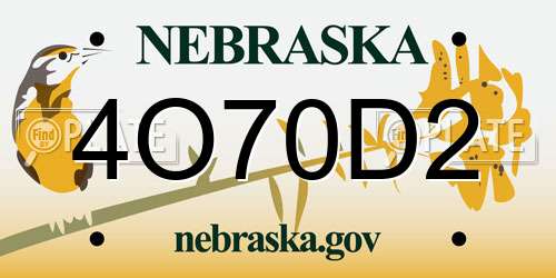 4O70D2 Nebraska License Plate