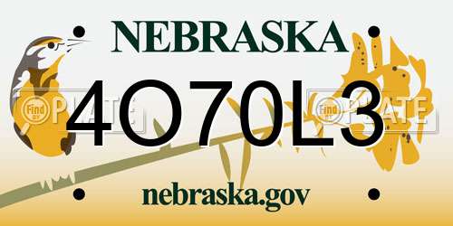 4O70L3 Nebraska License Plate