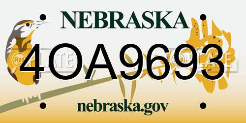 4OA9693 Nebraska License Plate