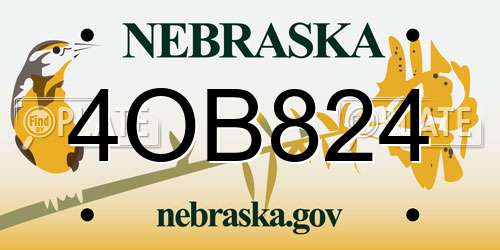 4OB824 Nebraska License Plate